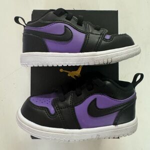 Jordan 1 Low Alt Toddler Boy Shoes - Sz 7C - Black/Purple - Box Included